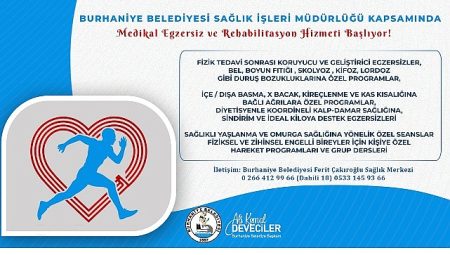 Burhaniye Belediyesi Sağlık İşleri Müdürlüğü’nden Medikal Egzersiz ve Rehabilitasyon Hizmeti