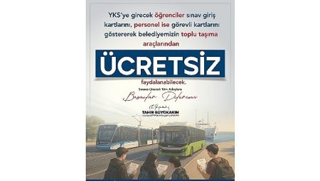 Büyükşehir’den YKS günü ücretsiz ulaşım