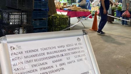 İzmit'te kötü muameleli pazarcıya 'tezgâh men' cezası!