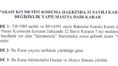 'Türk Parası Kıymetini Koruma' kararında değişiklik