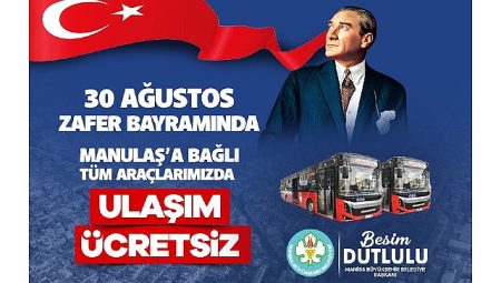 30 Ağustos Zafer Bayramı’nda Ulaşım Ücretsiz…