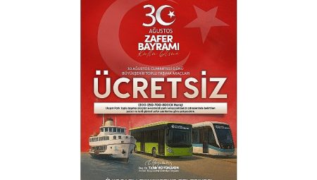 30 Ağustos’ta toplu ulaşım ücretsiz
