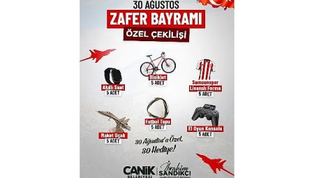 Canik Belediyesi’nden 30 Ağustos’a Özel 30 Hediye