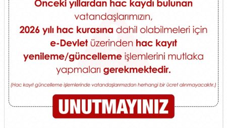 2026 Hac kurası için kayıt uyarısı!