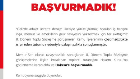 Memur zammında Hakem Kurulu devrede… Memur-Sen başvurmadı!
