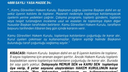 SES: Memur-Sen ve Kamu-Sen’in Hakem Kurulu’ndan çekilmesi şov