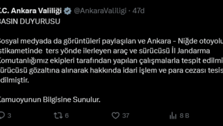 Ankara-Niğde otoyolunda ters yönde giden sürücü yakalandı