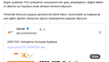 Cumhurbaşkanı Erdoğan’dan gençlere tebrik