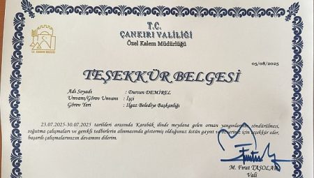 Yeşil Vatanın Bekçilerine Teşekkür Belgeleri Takdim Edildi